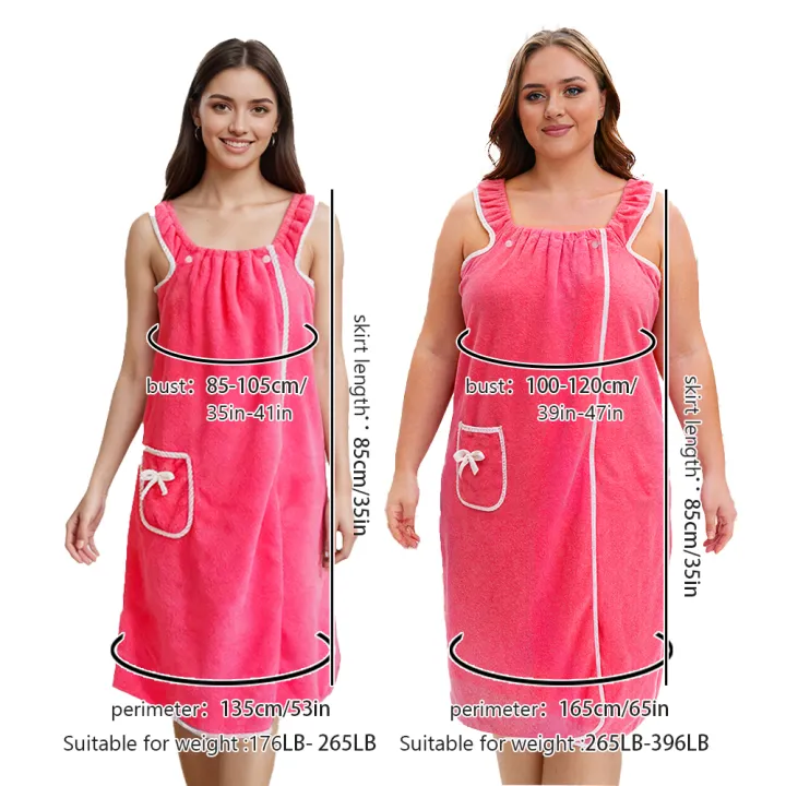 1pc,%20coral%20velvet%20women's%20bath%20skirt,%20wearable%20bath%20towel%20wrap%20women's%20absorbent%20Beach%20Spa%20gym%20bathrobe,%20slip%20skirt%20bath%20-%20Image%205