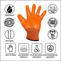 Full Pvc Coated Construction Safety Hand Gloves Industrial | Domestic Hand Gloves- Orange. 