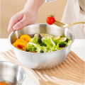 Stainless Steel Gold And Silver Salad Bowl Rice Noodles Lamian Noodles Bowl Kitchen Tableware Food Container. 