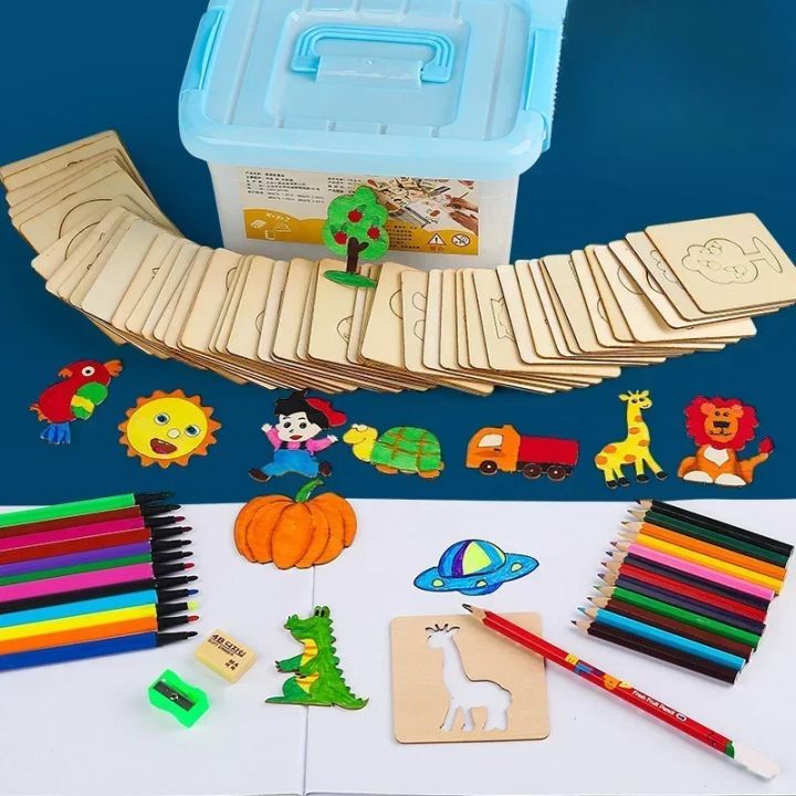Skeleton Painting Stencil Drawing Tools Set Girls Gift Toddler Doodle Educational Toys Kids Learning Supplies