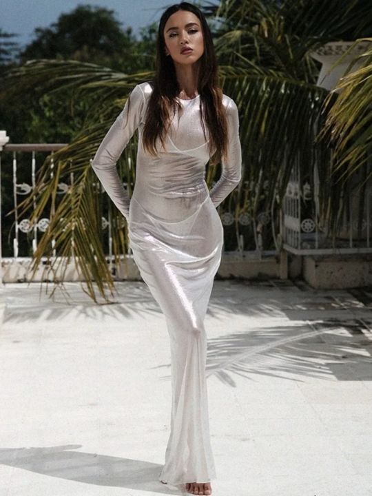 Mesh%20See%20Through%20Maxi%20Dresses%20For%20Women%20Beach%20Cover-ups%20Long%20Sleeve%20Vestidos%20De%20Mujer%20Slim%20Fit%20One%20Piece%20Hot%20Club%20Rave%20Outfits%20-%20Image%203