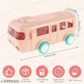 Bus Water Bottle for Kids 500ML - Detachable Bus Straw Water Cup with Shoulder Strap Leak-Proof Kids Drink Cup Cartoon Water Jug Toy with Wheels Toddler Water Bottle, Sipper water bottle, Water Bottle for School Kids Cute Bus Shaped Water Bottle for Girl. 