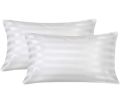 1Pair Pillow Covers Standard Size Easy to Clean Soft Texture Hotel Quality Stripe 2pcs Cases With Zipper. 