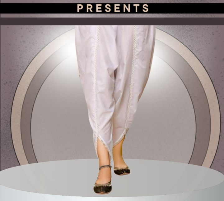 Pure White Tulip / Shalwar For Girls | Classic Cotton shalwar