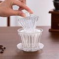 Basket Coffee Dripper Crystal Eye Pour Over Coffee Filter 1-2 People Acrylic Coffee Filter Cup Filter Papers Press Flat Bottom. 