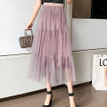 2026 Fashion A- Line Half Skirt Women's Summer New Style High waist Midi Length Cake Skirt Korean Style Fashion Pleated Skirt. 