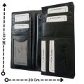 MODEL: NW-01 Pure Cow Leather Stylish Long Wallet,  12 Card Holder, 1 Mobile Compartment, 2 Money Compartment, Soft Leather. 