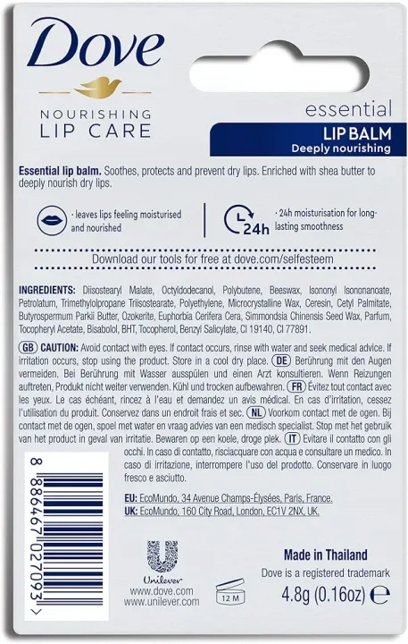 Dove%20Lip%20Balm%20Stick%20%7C%20Nourishing%20Lipcare%20(2x%204,8g)%20%7C%20mixed%20pack%20Essential%20Intensiv%20+%20Hydrating%20Care%20%7C%20Lip%20Care%20%7C%20MIXED%20Pack%20of%202%20-%20Image%203