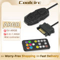 Coolcirc ARGB Controller 5V 3pin To SATA Power Supply Mini RGB Controller 3PIN Hub For Computer CPU Case Fan LED Light Radiator.