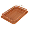 Oil Frying Baking Pan Grill Crispy Mesh Stainless Steel Baking Tray Copper For Oven Air Fryer BBQ Non-stick Chips Basket.