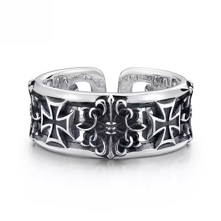 1Pcs%20Bague%20Homme%20Rings%20Cross%20Figure%20Para%20Hombres%20Jewelry%20Vintage%20Y2k%20Anel%20Punk%20Gothic%20Couple%20Ring%20Adjustable%20Nuevo%20En%20Anill%20-%20Image%202