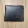 Leather Short Wallet For Men - Black.