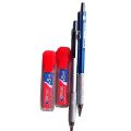 2 piecesmetallic mechanical pencil 0.5mm with 2 tubes of leads refills. 