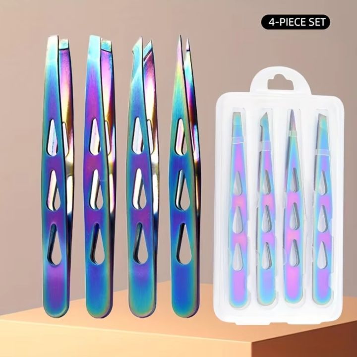 4PCS/Set%20Stainless%20Steel%20Eyebrow%20Tweezers%20Oblique%20Mouth%20Pointed%20Tip%20Beard%20Tweezers%20Multifunctional%20Portable%20Lash%20Extension%20Tool%20-%20Image%202