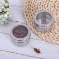 New Magnetic Spice Jar Set Stainless Steel Spice Tins Spice Storage Container Pepper Seasoning Sprays Tools with Spice Label. 