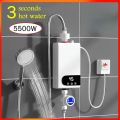 Instant Water Heater 220V 5500W Portable Electric Heaters for Bathroom Hot Water Shower and Home Kitchen Heating. 