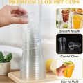 Disposable Clear Plastic Cups with Lid for Fruit Juice Milk Tea Iced Coffee Cold Drinks Ice Cream Dessert Takeaway Party Use.
