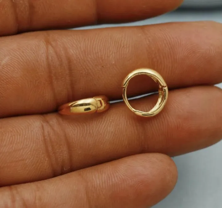 RajBi%F0%9F%92%95=%20Hoop%20Earring%20One%20PCs%20Gold%20Endless%20For%20Man%20-%20Image%205