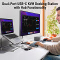 Lemorele H200  USB-C KVM Switch USB HUB 4k@60Hz Dual HDMI to HDMI 100W PD Plug And Play 480 Mbps KVM Switcher for PC Laptop. 