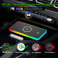 LED RGB car wireless charging board with anti slip silicone pad, multi device charging station, car charging board,. 