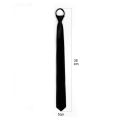 Super Slim Zipper Tie 5cm Black Satin Black Solid Ties Fashion Men Skinny Narrow Necktie for Wedding Party. 