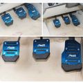 Universal Aluminum Automatic Transmission Car Foot Gas Blue Pedal Set Red Silver Cover Non-Slip Pedals Brake Kit Fuel. 