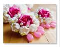 Handmade Artificial flower earrings with teeka set, customized jewellery. 