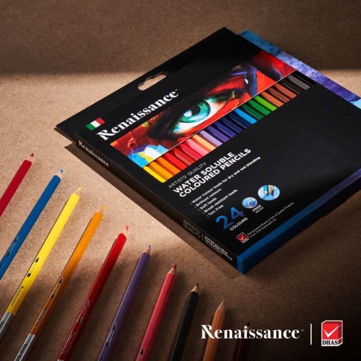 Artists'quality%20water%20soluble%20colours%20pencils%20Renaissance%2024-colored%20rain-colored%20pencils%20(free%20airbrush%20in%20set)%20-%20Image%208