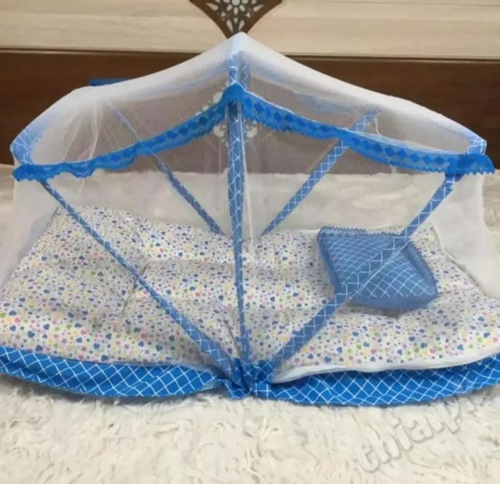 Portable Fordable Baby Crib Bister With Zip Mosquito Cover Nets Tent Mattress Infant Bed Travel Yurts Nets In Pink Color main image 1