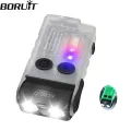 BORUiT V20 Keychain EDC LED Flashlight Head Swivels Type-C Rechargeable Magnet Torch Buzzer Work Light with Clip Magnet Lantern. 