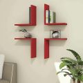 L shaped Liven Wall Shleves (set of 4) wall decoration shelves floating cmshelves display rack home tier office decorater. 