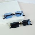 2 Pairs of Frameless Minimalist Style Small Frame Fashionable Glasses Y2K Style Men's and Women's Decorative Sunglasses. 