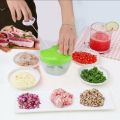 3in1 Handheld Food Processor Mini Turbo Grinder Mincer Dicer, Multifunctional Manual Kitchen Processor 3Blades For Vegetables Fruits Meat and Herbs, Portable Food Chopper Turbo Grinder for Garlic Ginger Nuts and More, Easy Spin Handheld 3Blades Processor. 