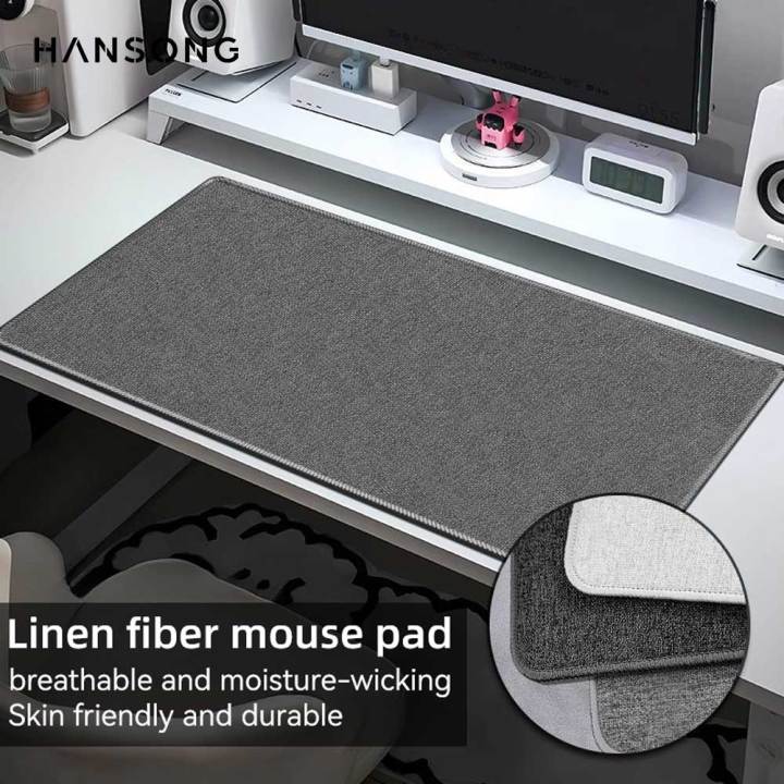 Linen Desk Mat, Large Gaming Mouse Pad, Computer Desk Pad Keyboard Mat for Gamer Office Home