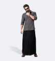Cotton Fabrics best quality 5hand lungi white /black from smart men. 