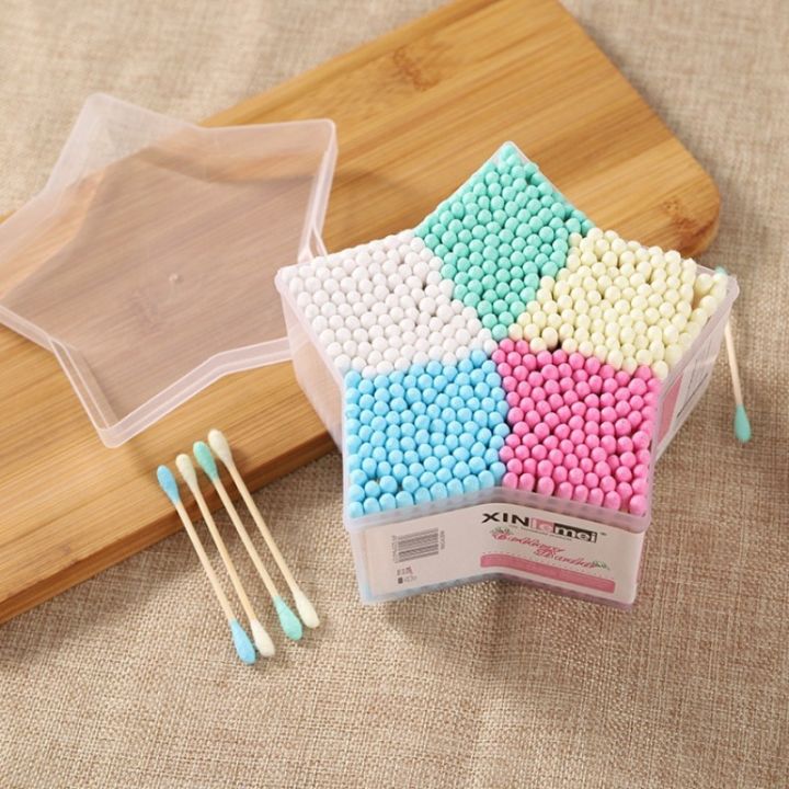 500Pcs/Box Color Double-headed Cotton Swab Clean Sanitary Swab for ...