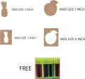 Fruit And Vegetables Theme Wooden Cutouts and Stencil Kit for Kids Drawing Painting Coloring DIY Art Craft Activity Learning Kits. 