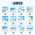 24pcs, Beach Theme Scrapbook Paper, A5 Size, DIY Journals, Material Paper, Patchwork, Photo Albums, Notebooks, Decorations.