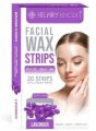 Hilary Rhoda Facial Wax Strips for Women, Wax Strips for Face, Upper Lips, Cheeks, Chin, Eyebrow Hairs & Underarms, Quick, Easy & Safe Waxing Kit for Girls, 20 Strips. (Lavender). 