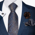 Wholesales Fashion 8 Cm Tie Set Necktie Pocket Squares Cufflink Pin Set Purple Paisley Men Gravatas Fit Birthday . 