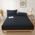 3pcs Cotton Fitted Bed Sheet Set (1 Fitted Sheet + 2 Pillowcases) Breathable Soft Mattress Cover with Pillow Cover Bedding Set. 