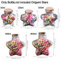 Mini Bottle Origami Stars Glass Wishing Bottle Stars Shape Clear Glass Jars for DIY Crafts Wedding Valentines Day Party Favors. 