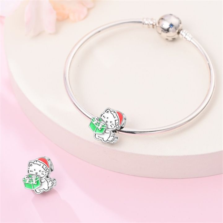 Original%20925%20Sterling%20Silver%20Cute%20%20Cat%20Charms%20Bead%20Fit%203mm%20Bracelet%20Women%20Fine%20DIY%20Birthday%20Jewelry%20-%20Image%203