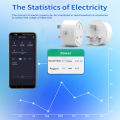16A UK Plug WiFi Smart Socket With Energy Monitoring, Support CozyLife App, Works With Alexa,  Home Voice Control. 