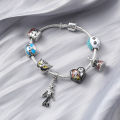 The Nightmare Before Christmas Bracelets Jack Skellington and Sally Pendant Bangle Disney Charm Bracelet for Women Jewelry. 