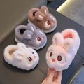 Boys & Girls Autumn Winter Cotton Slippers Kids Slip-On Warm Shoes Cute Rabbit Non-slip Soft Comfortable Plush Home Indoor Shoes.