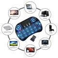 7 Colors i8 Keyboard Backlight English Russian Air Mouse Wireless Touchable Remote Control for Smart TV Box Desktop Touchpad PC. 