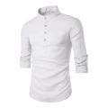 KB New Men's Casual Blouse Cotton Linen Shirt Loose Tops Long Sleeve Tee Shirt Spring Autumn Casual Handsome Men Shirts. 