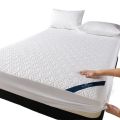 Waterproof Antibacterial Queen Mattress Protector, Ultrasonic Quilted 30cm Deep Pocket with Elastic Band Non-Slip Fitted Sheet. 