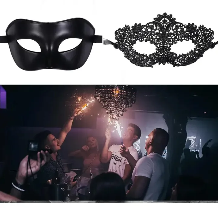 2pcs%20Elegant%20Black%20Lace%20Masquerade%20Mask%20Set%20for%20Couples%20-%20Perfect%20for%20Venetian%20Party,%20Mardi%20Gras,%20and%20Halloween%20Celebrations%20-%20Image%204